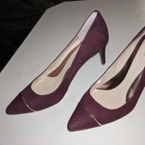 NEW Calvin Klein Wine 7.5M suede/snakeskin-like